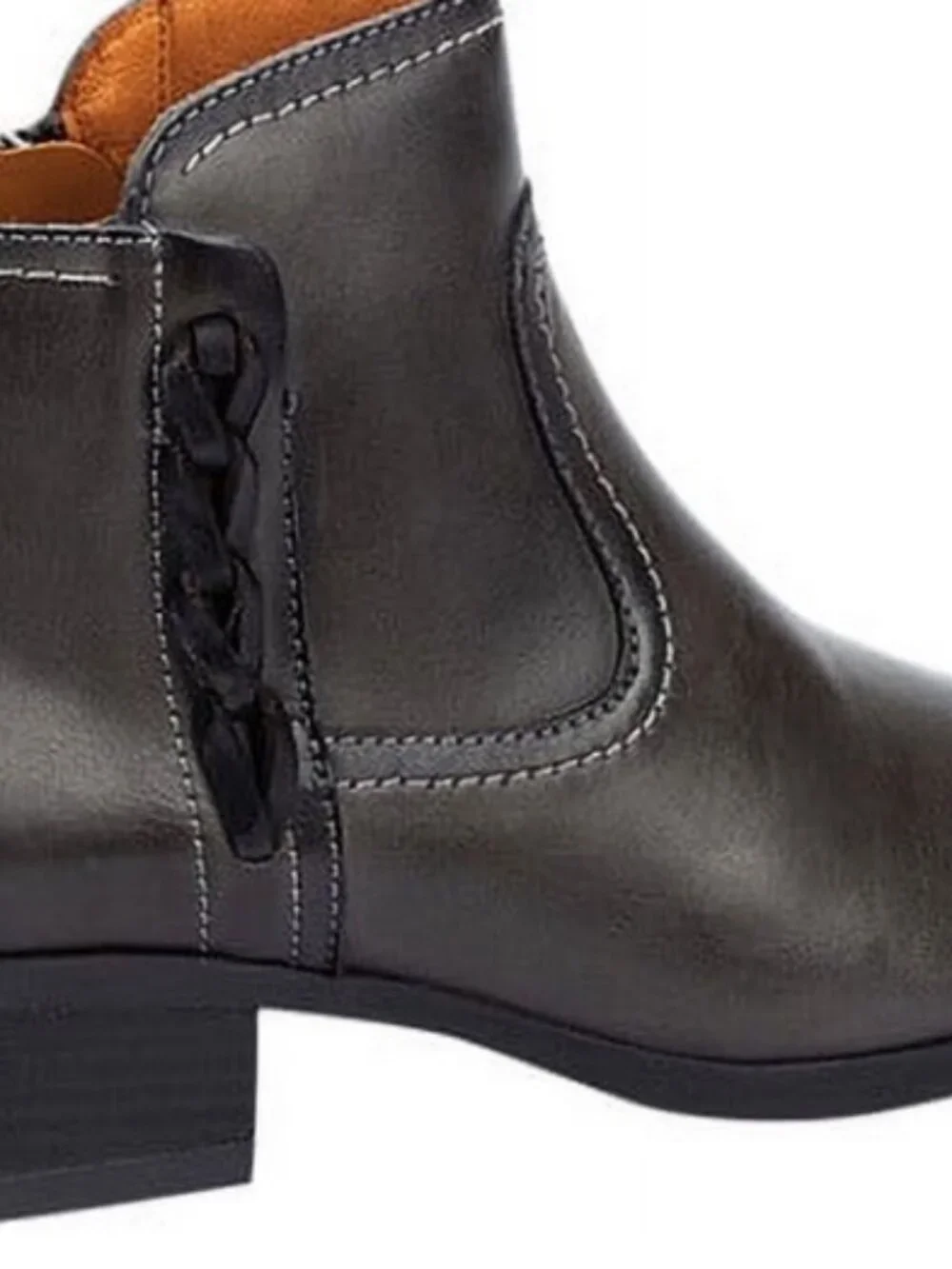 Pikolinos 8 EU 38 Lead Gray Leather Ankle Booties Daroca Braided MSRP $230